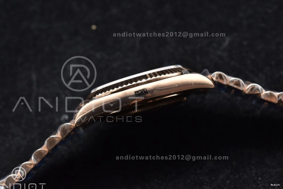 Steel Bracelet Plated 40 RG Markers V2 RG GMF President Crystal A2836 Dial DayDate 904L On 0518